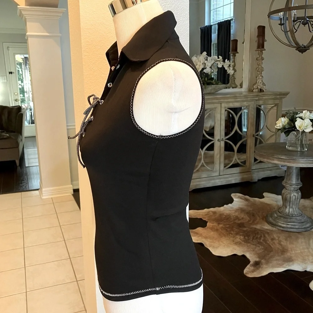 Vintage RAYURE Paris Black Top - Picture 4 of 14